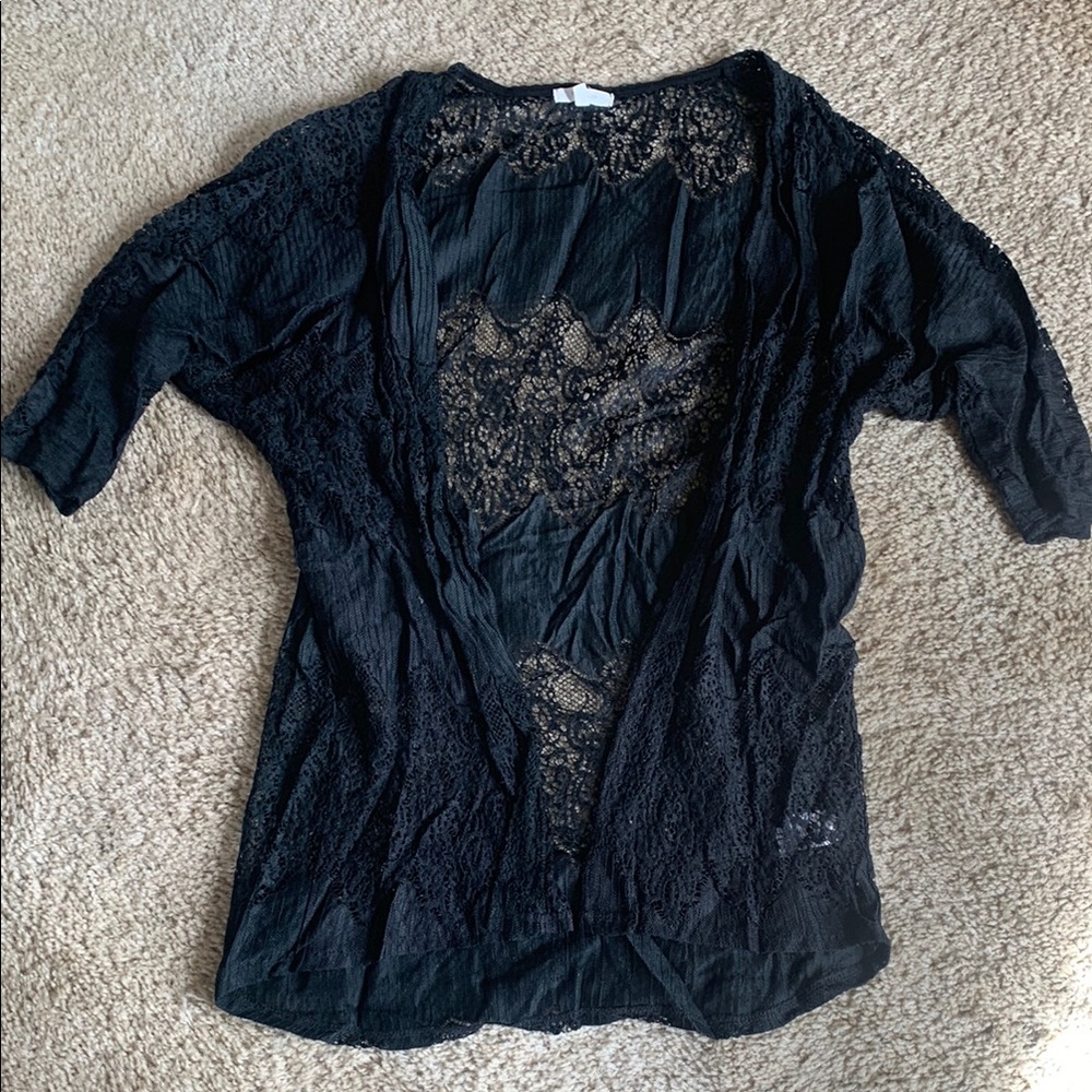 3/$12 - Maurice’s Black Lace Kimono